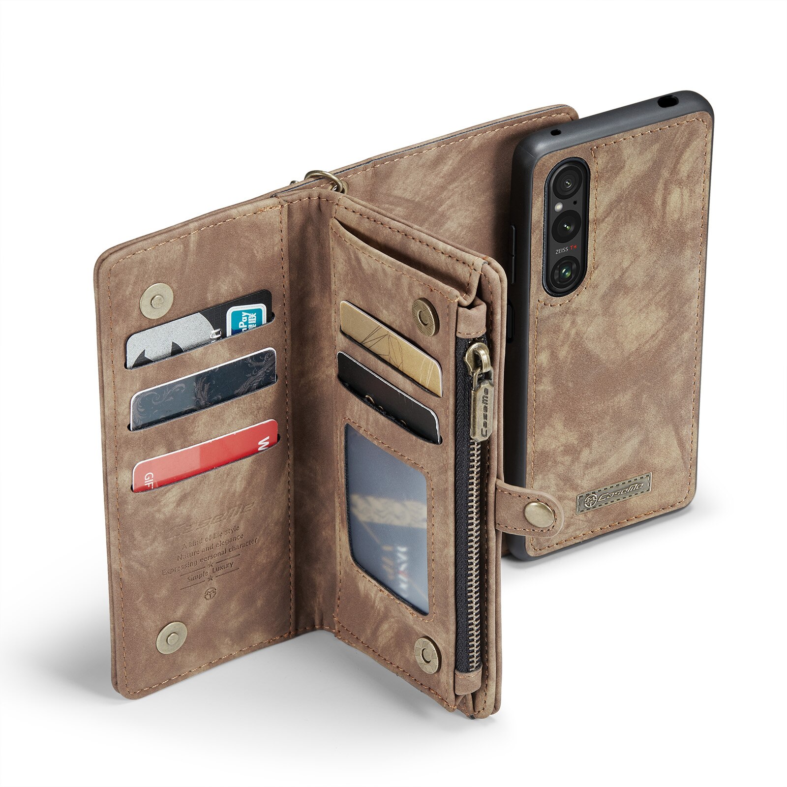 Multi-slot Lommeboksetui Sony Xperia 10 VI Brun