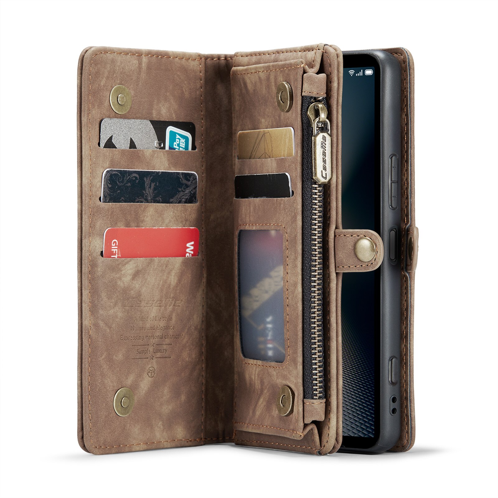 Multi-slot Lommeboksetui Sony Xperia 10 VI Brun