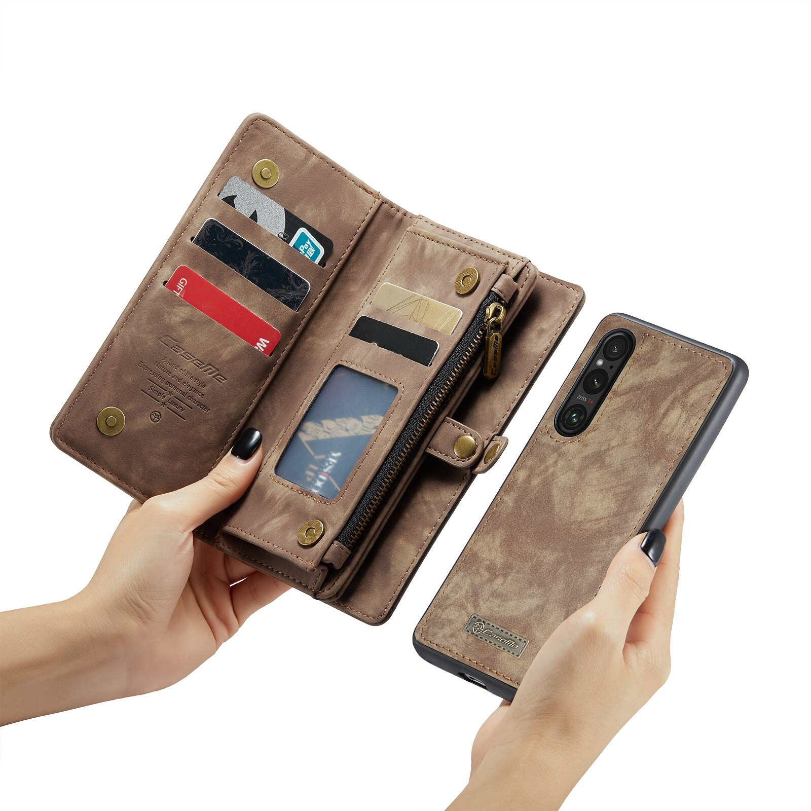 Multi-slot Lommeboksetui Sony Xperia 10 VI Brun