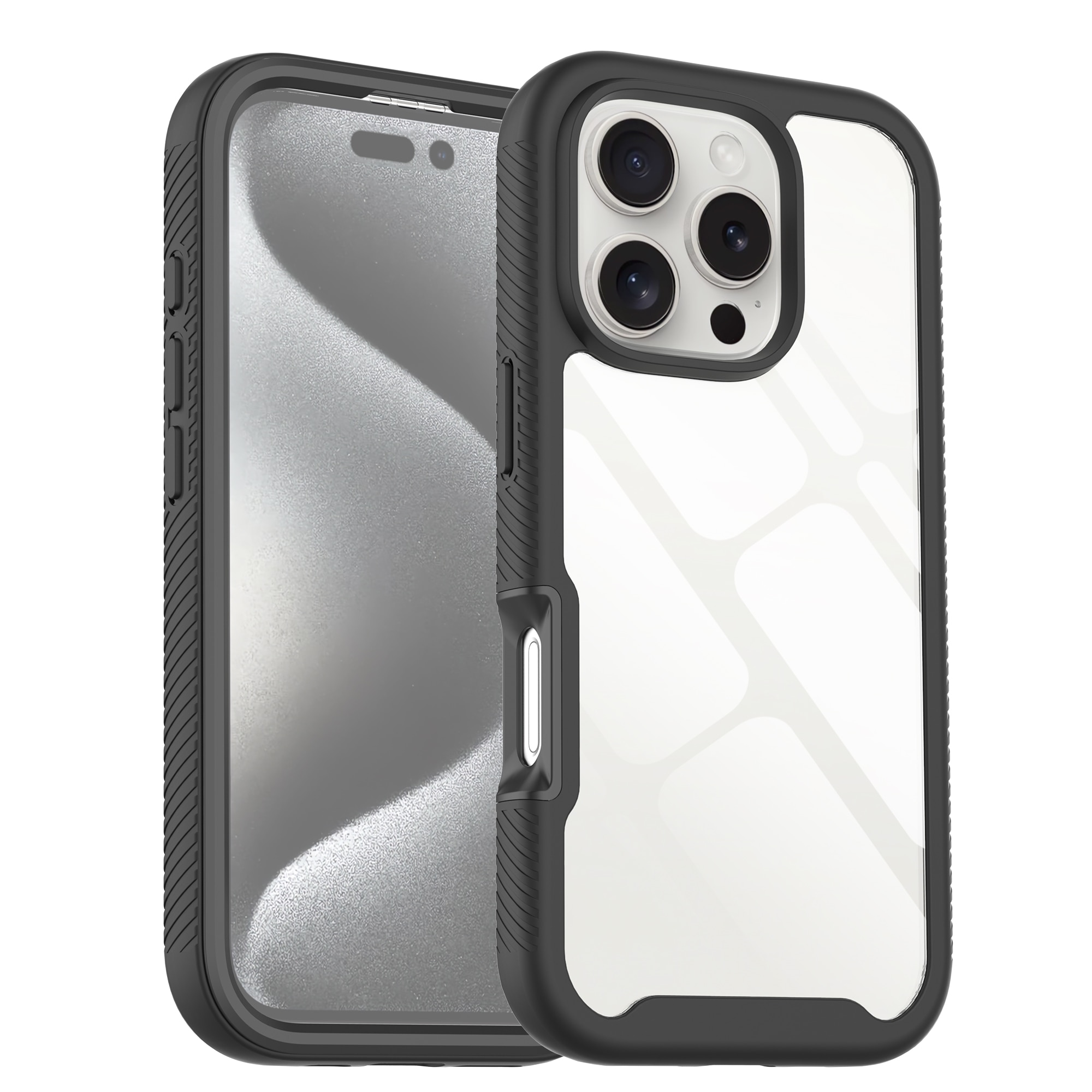 Full Protection Case iPhone 16 Pro Max Svart/gjennomsiktig