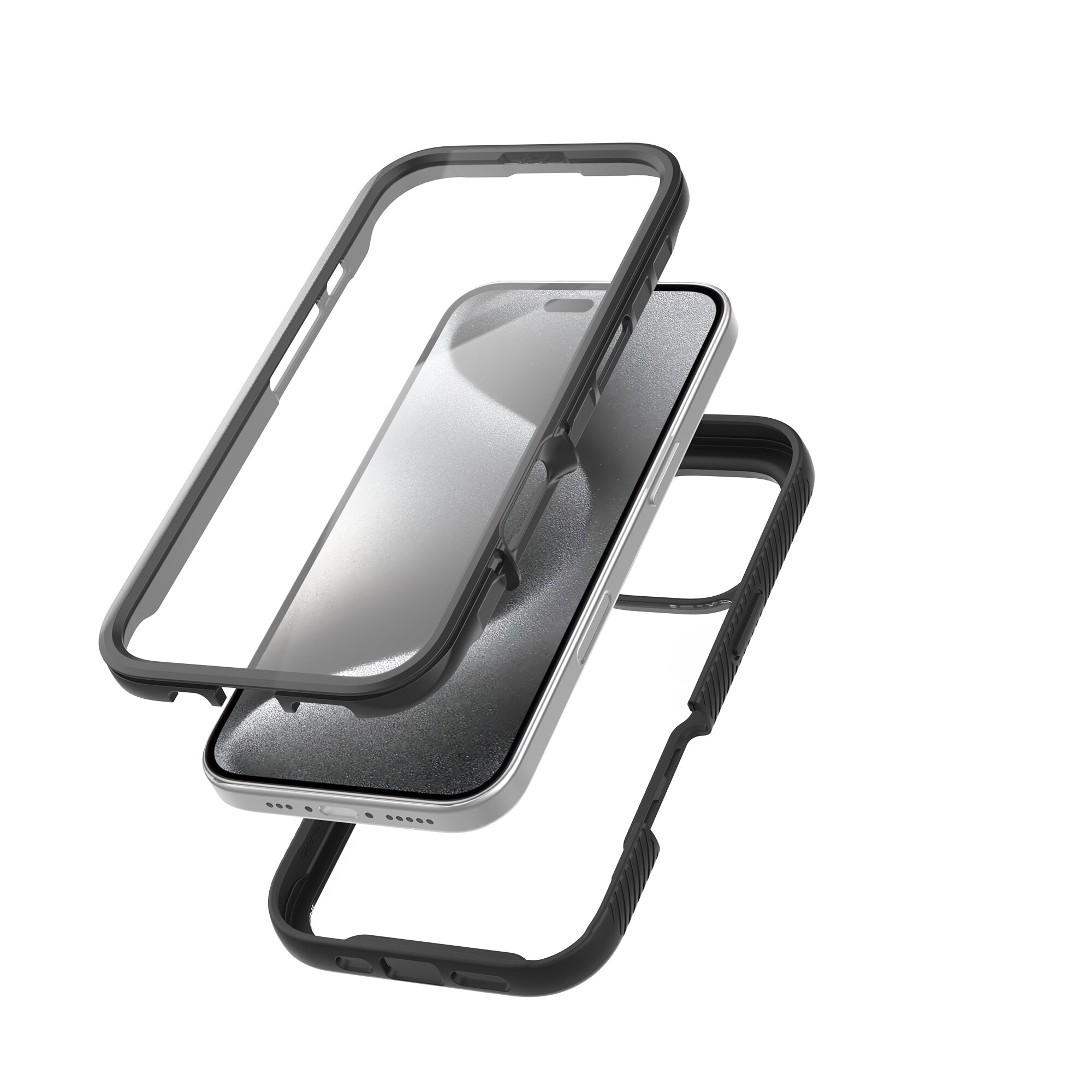 Full Protection Case iPhone 16 Pro Max Svart/gjennomsiktig
