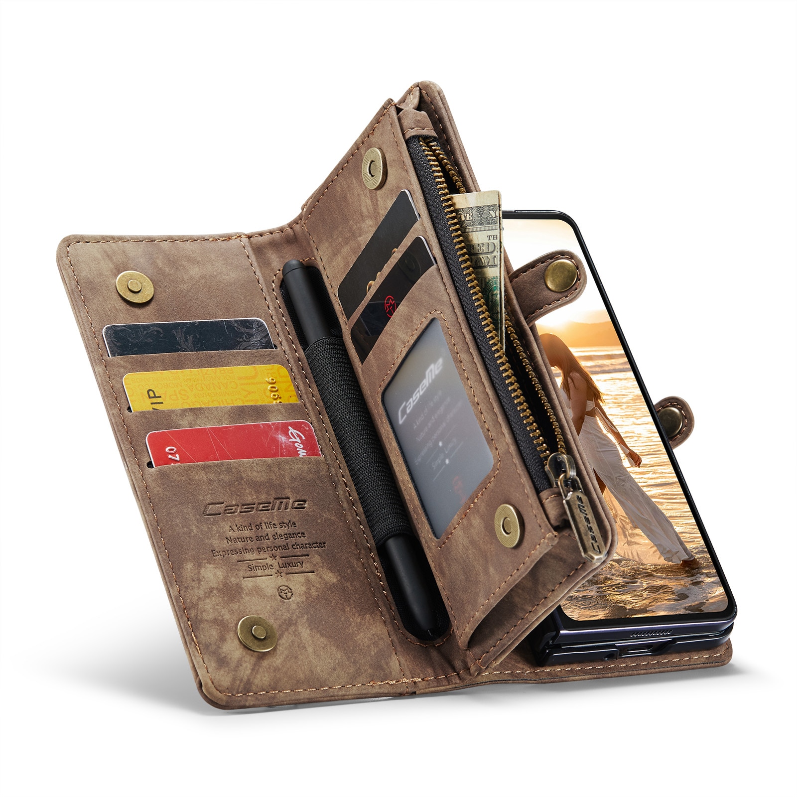 Multi-slot Lommeboksetui Samsung Galaxy Z Fold 6 Brun
