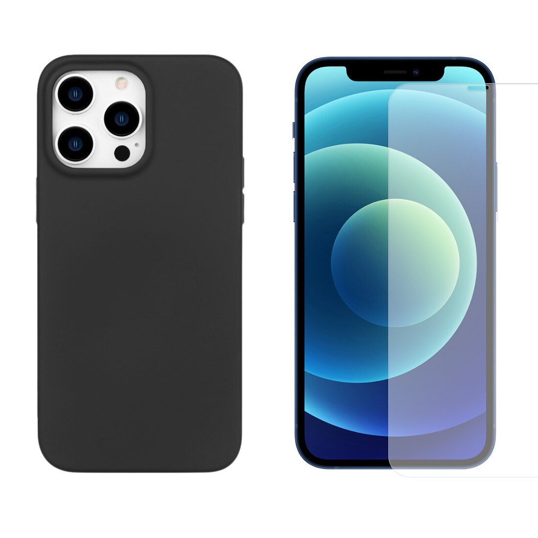 iPhone 14 Pro Sett med TPU-deksel og Skjermbeskyttelse