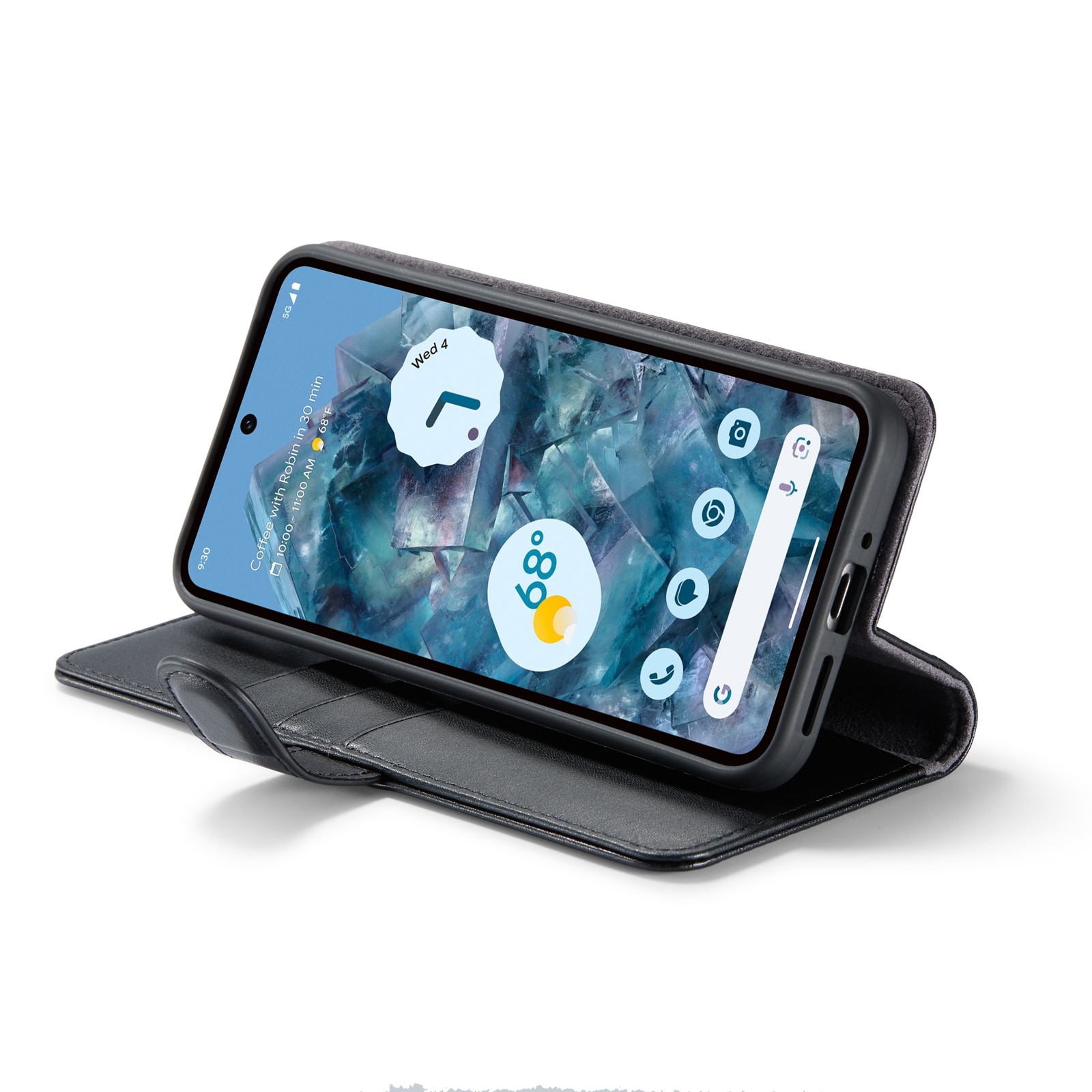 Ekte Lærveske Google Pixel 9 Pro XL Svart
