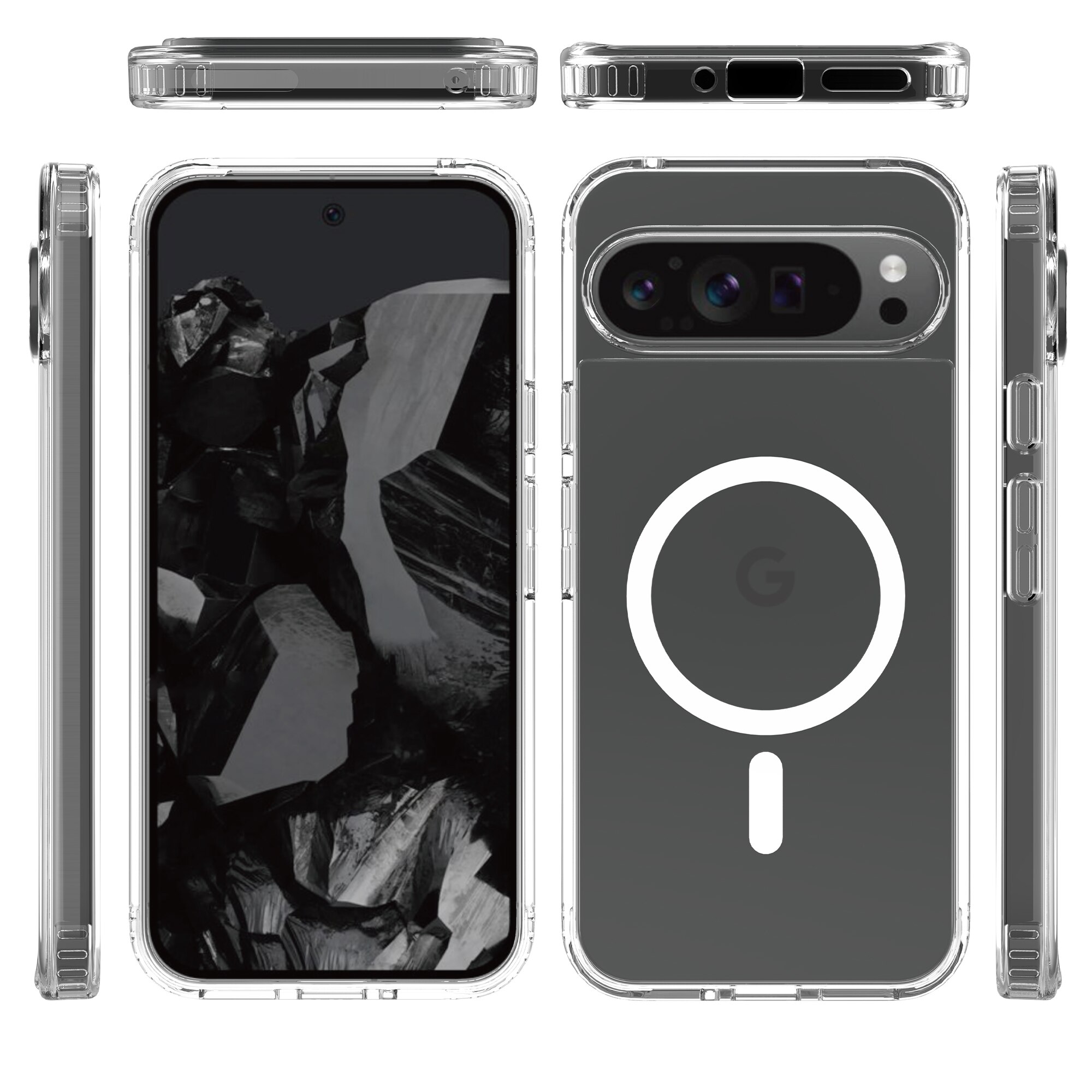 Hybriddeksel MagSafe Google Pixel 9 Pro XL Gjennomsiktig