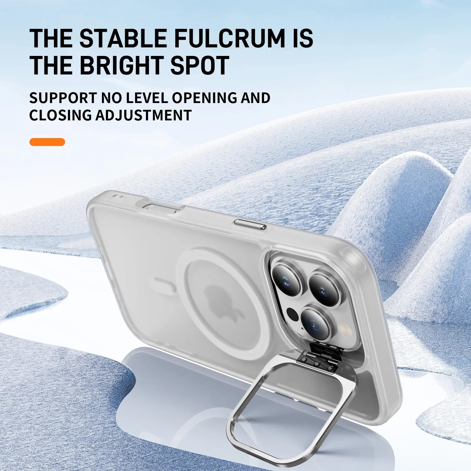 Hybriddeksel Kickstand MagSafe iPhone 16 Pro Max Gjennomsiktig