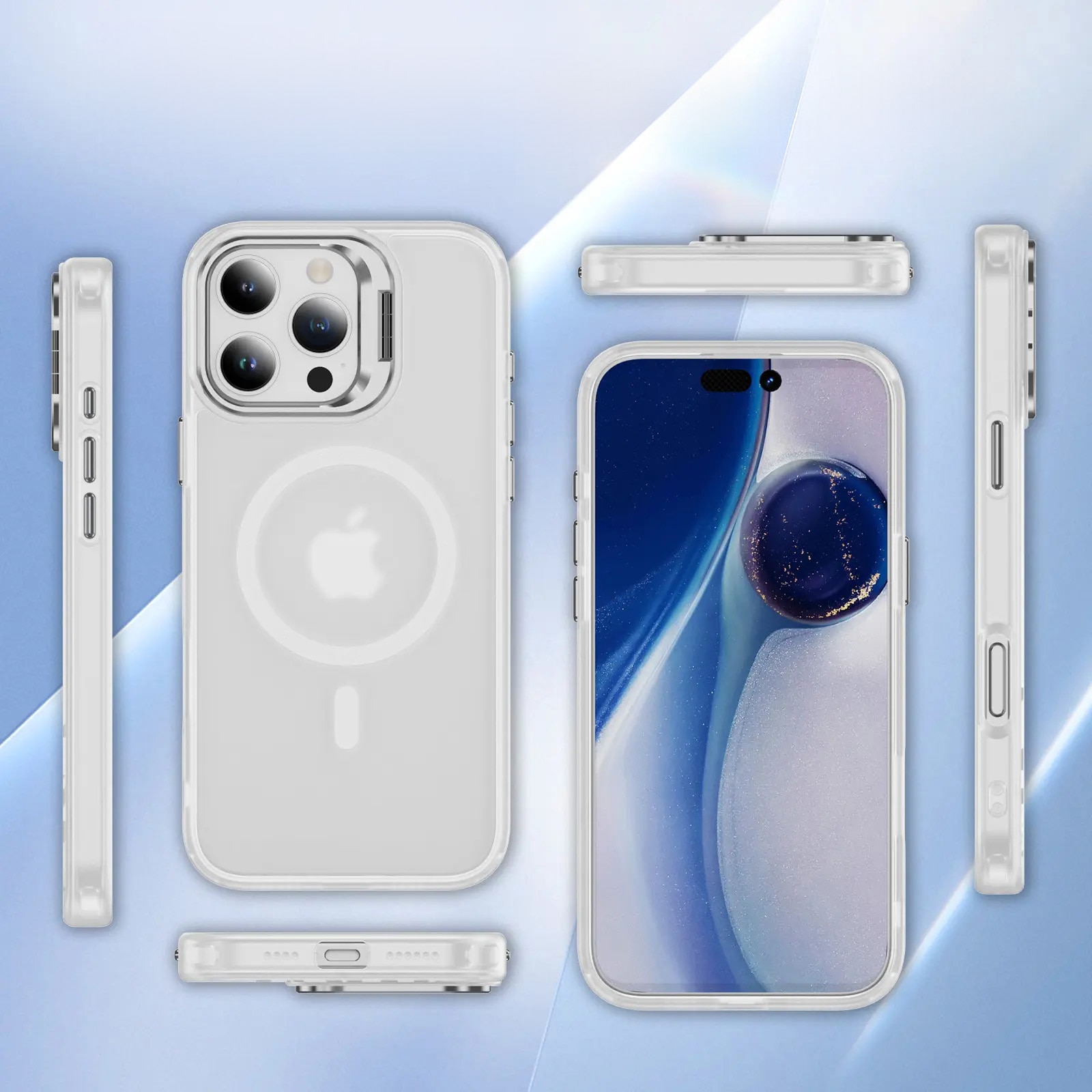 Hybriddeksel Kickstand MagSafe iPhone 16 Pro Max Gjennomsiktig