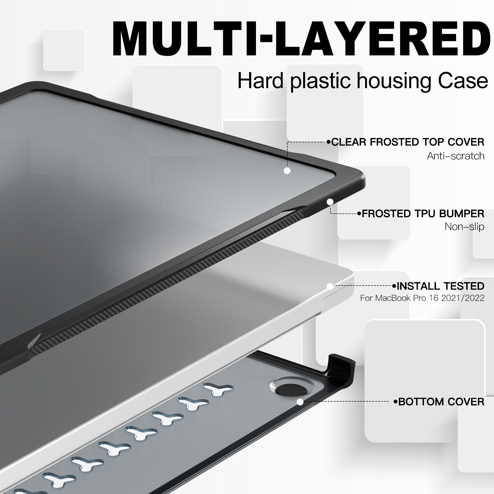 Støtsikkert Deksel Apple MacBook Pro 16 2024 Svart