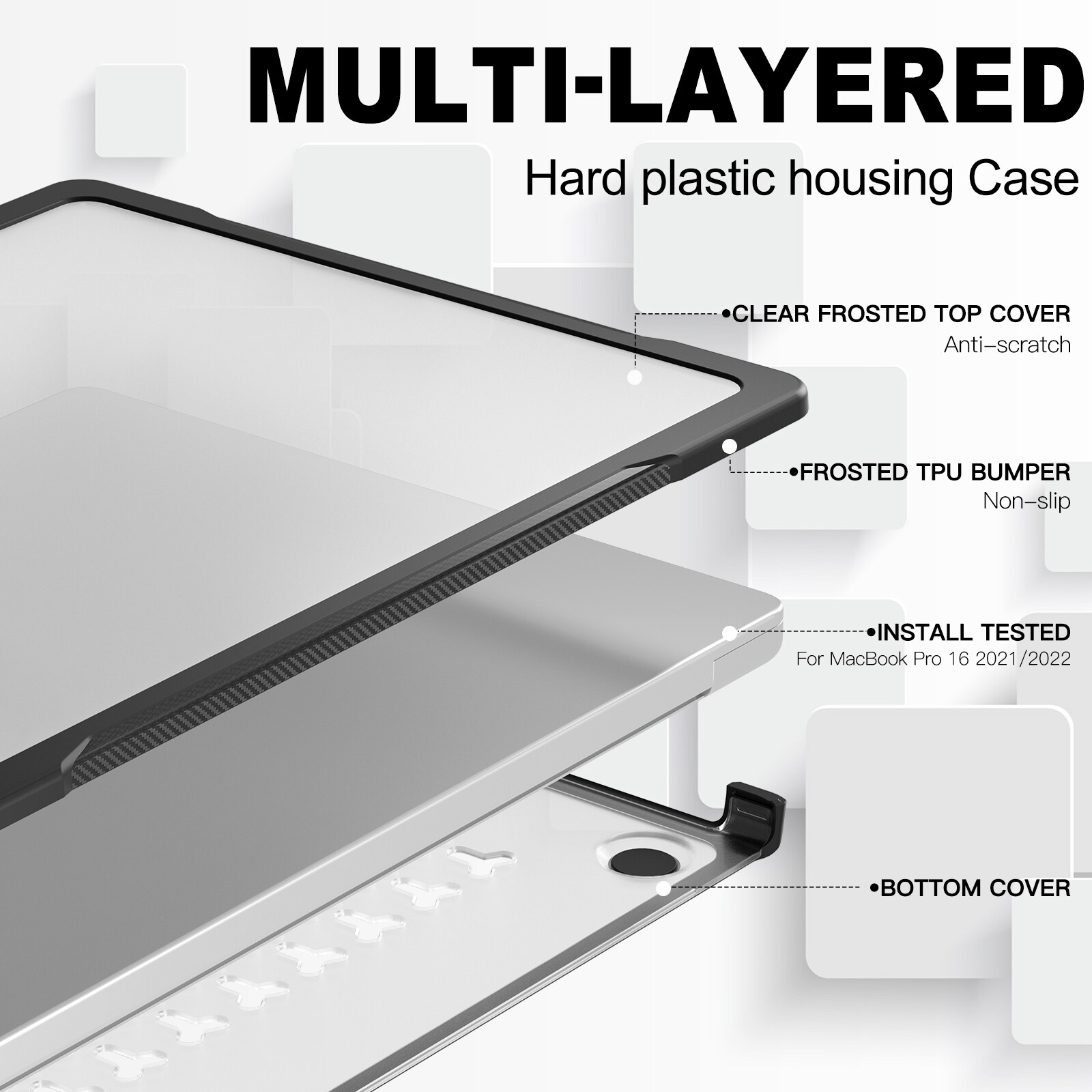 Støtsikkert Deksel Apple MacBook Pro 16 2023 Gjennomsiktig