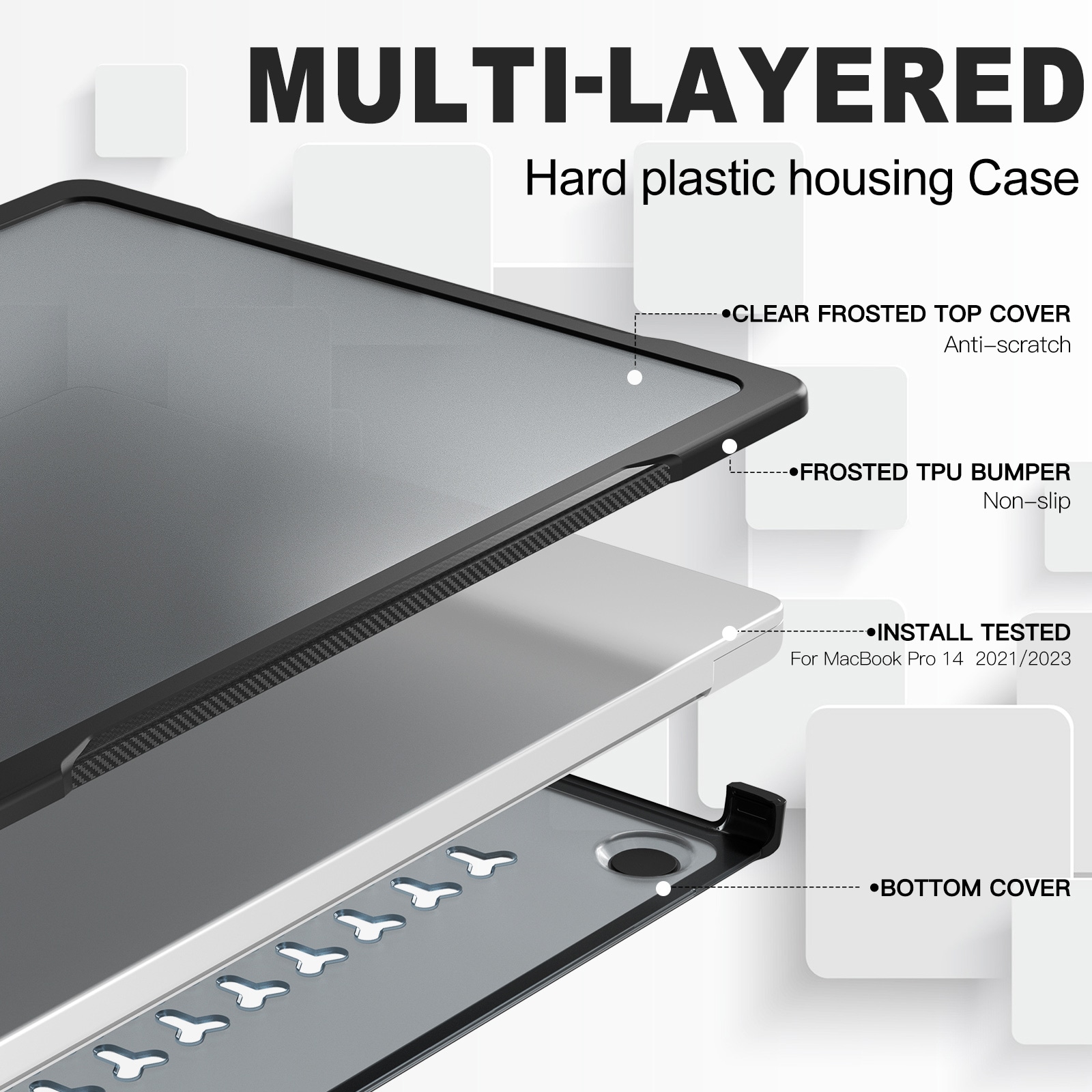 Støtsikkert Deksel Apple MacBook Pro 14 2024 Svart