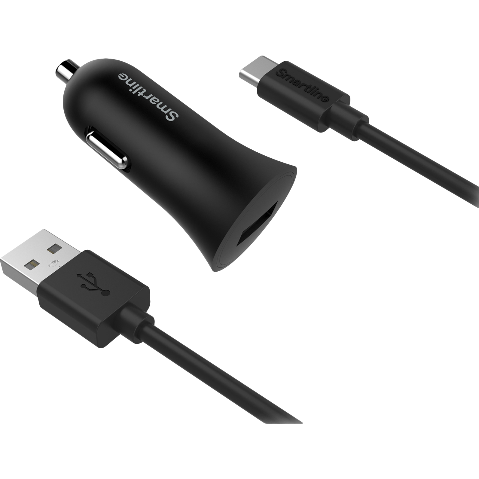 Billader USB+1M USB-C Kabel Svart