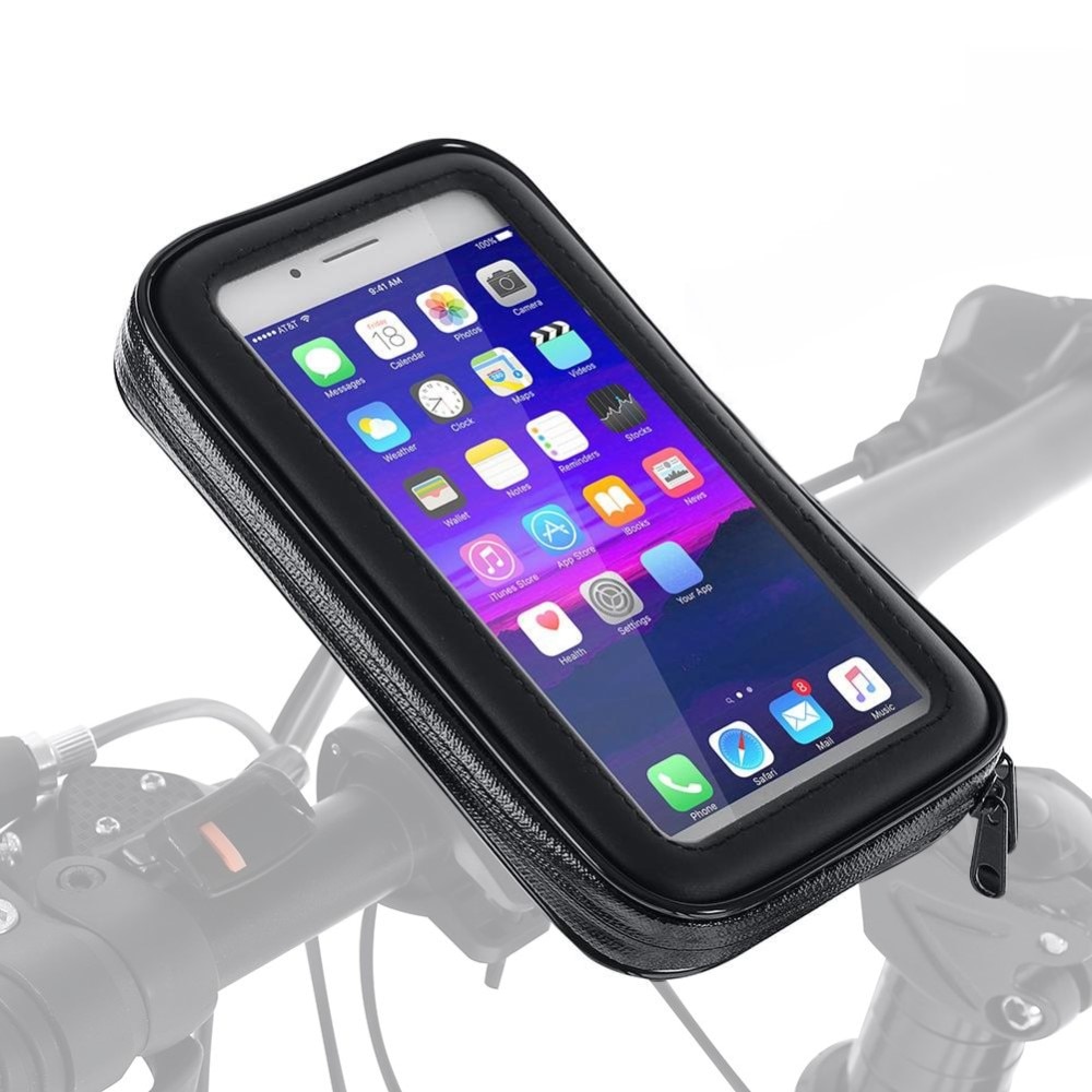 Vanntett mobilholder for sykkel/motorsykkel L svart