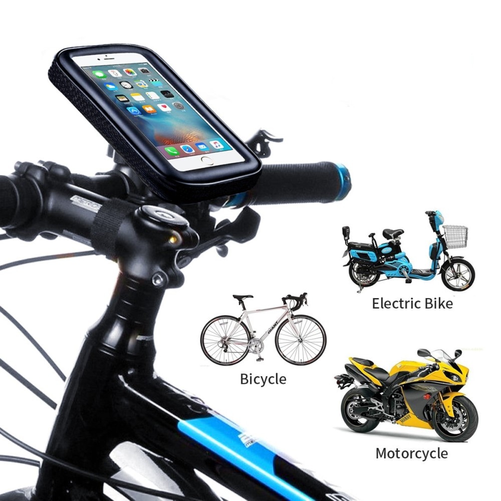 Vanntett mobilholder for sykkel/motorsykkel L svart