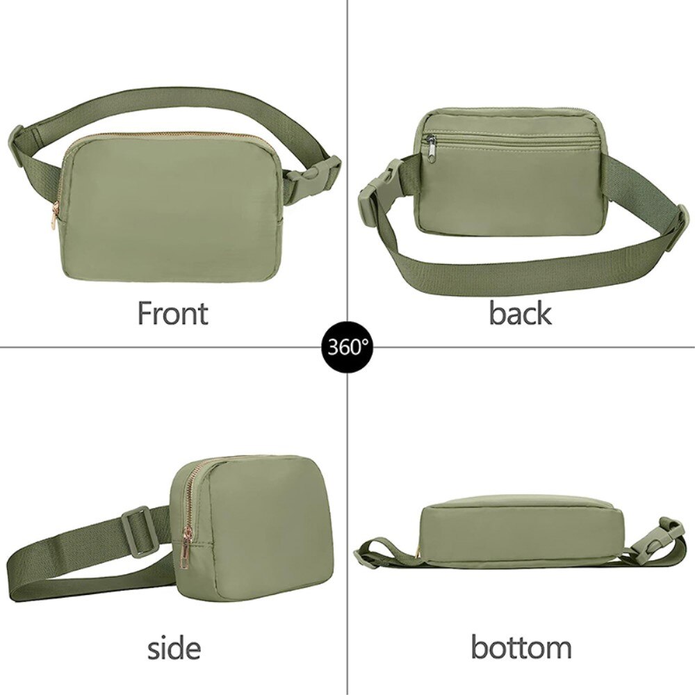 Crossbody-veske i nylon grønn