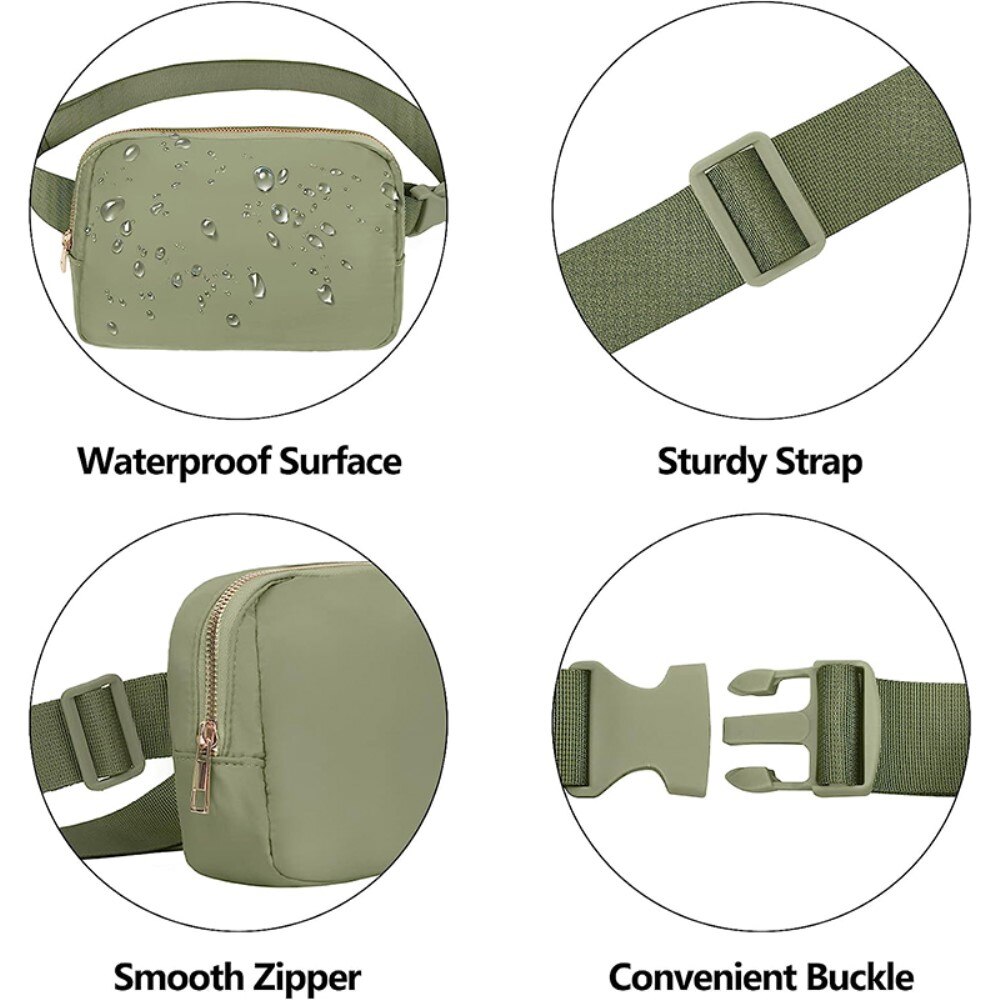 Crossbody-veske i nylon grønn