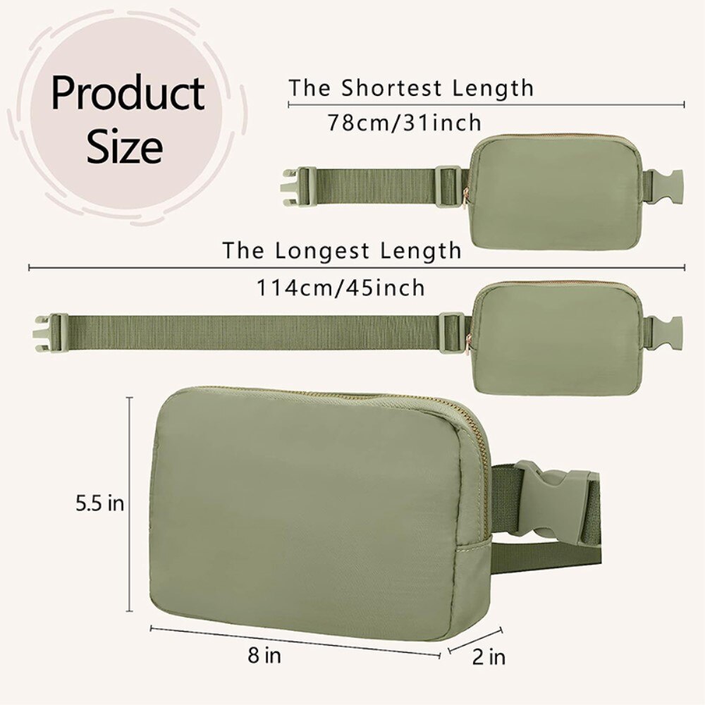 Crossbody-veske i nylon grønn