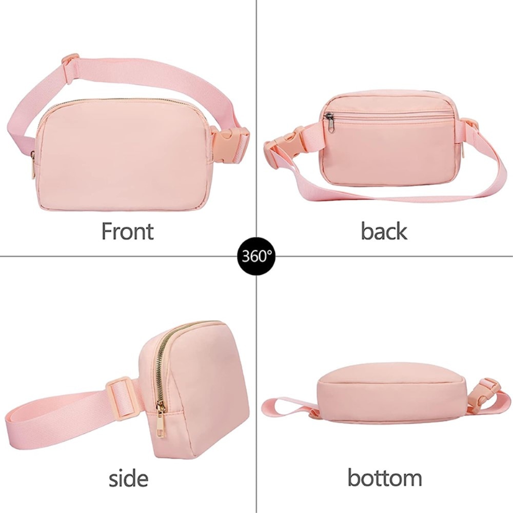 Crossbody-veske i nylon rosa