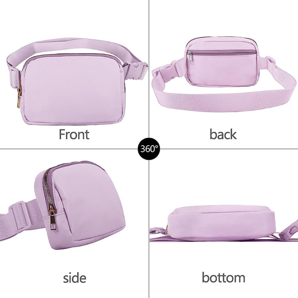 Crossbody-veske i nylon lilla