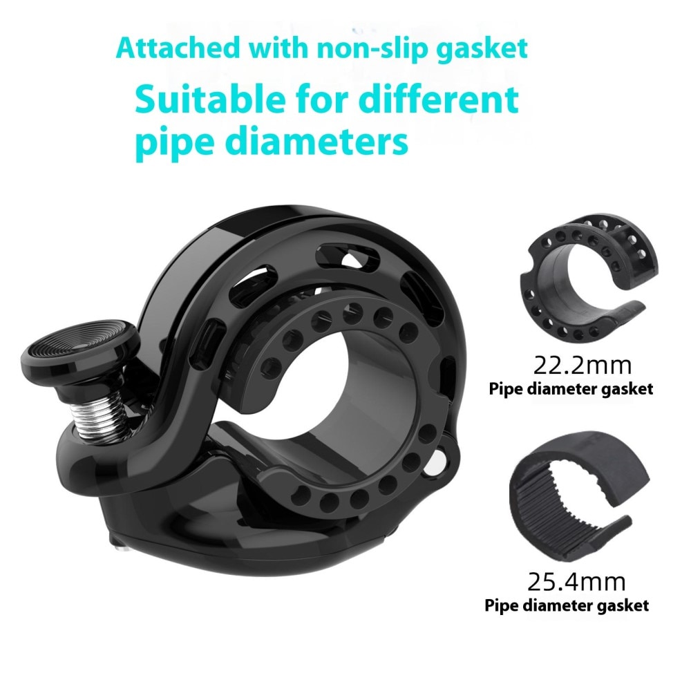 Ringeklokke med skjult Apple AirTag-holder, svart