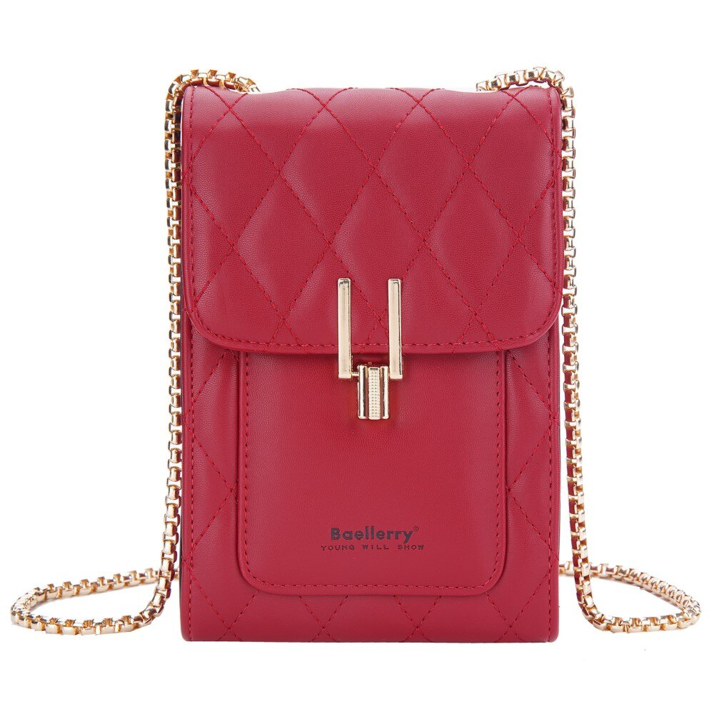 Quilted Crossbody Mini Wallet rød