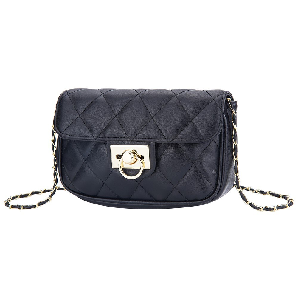 Quilted Crossbody Shoulder Bag svart