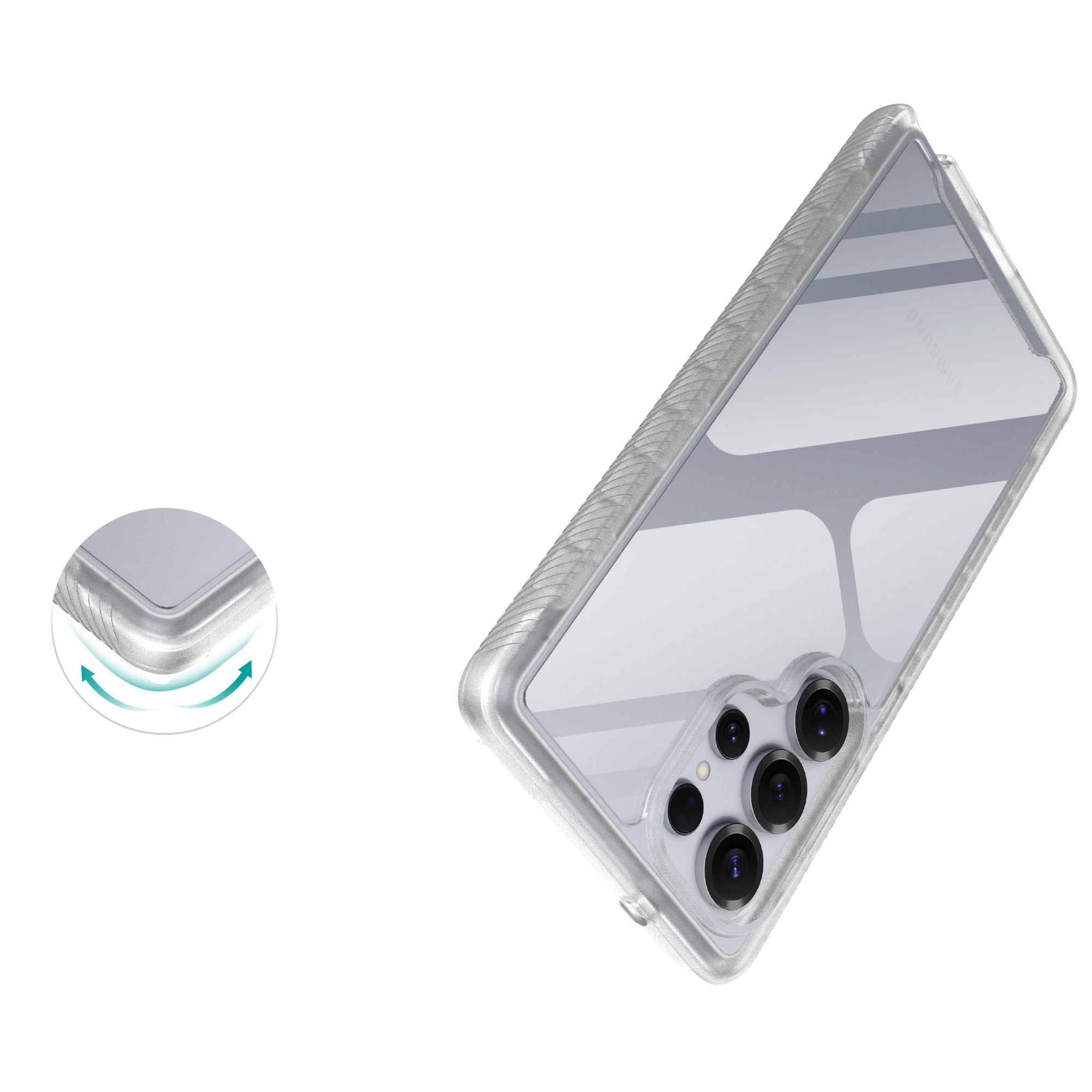 Full Protection Case Samsung Galaxy S25 Ultra Gjennomsiktig