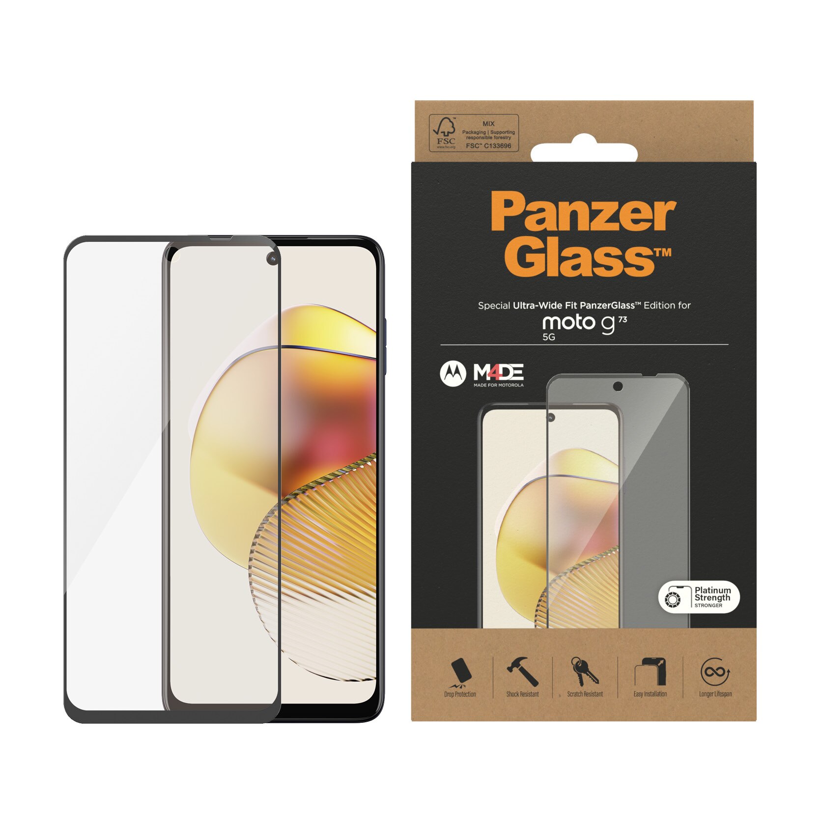 Motorola Moto G73 Screen Protector Ultra Wide Fit