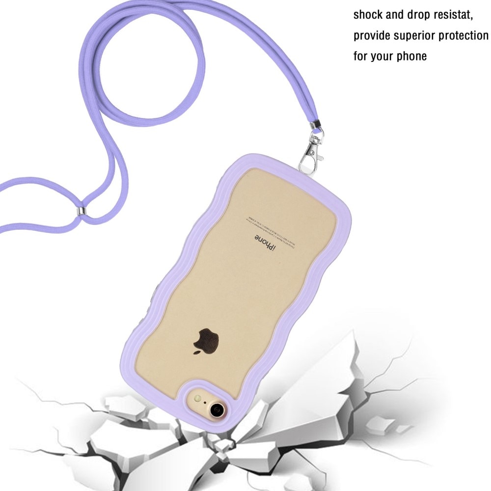 Wavy Edge Deksel Halskjede iPhone SE (2022) lilla