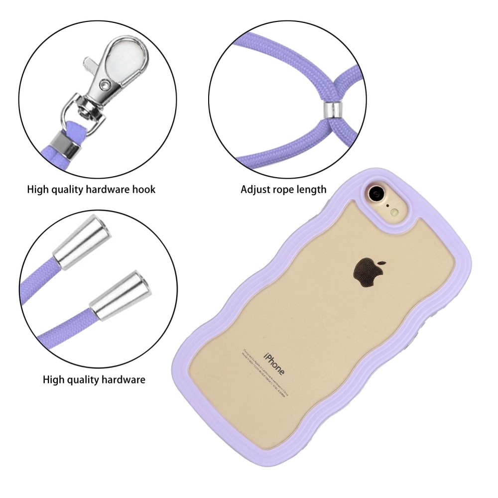 Wavy Edge Deksel Halskjede iPhone SE (2020) lilla