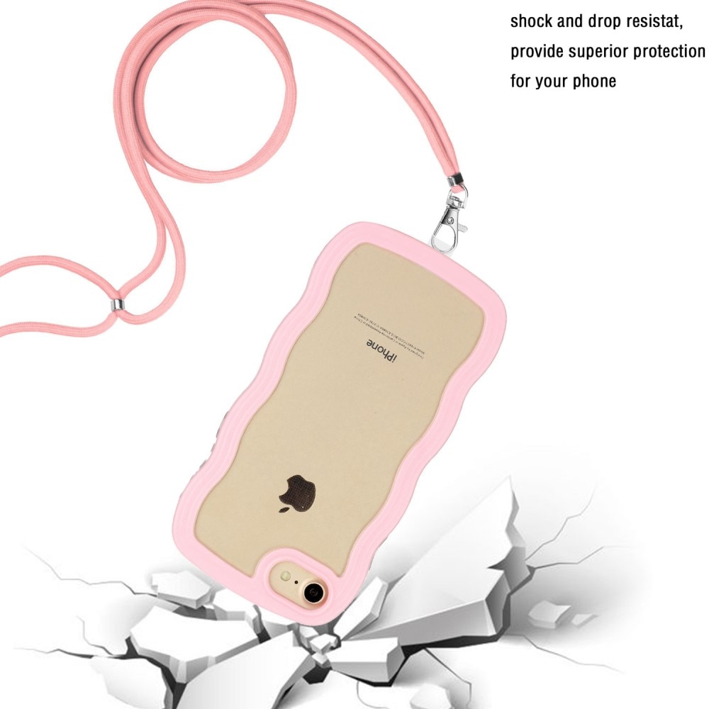 Wavy Edge Deksel Halskjede iPhone 8 rosa