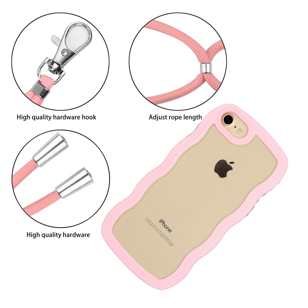 Wavy Edge Deksel Halskjede iPhone SE (2022) rosa