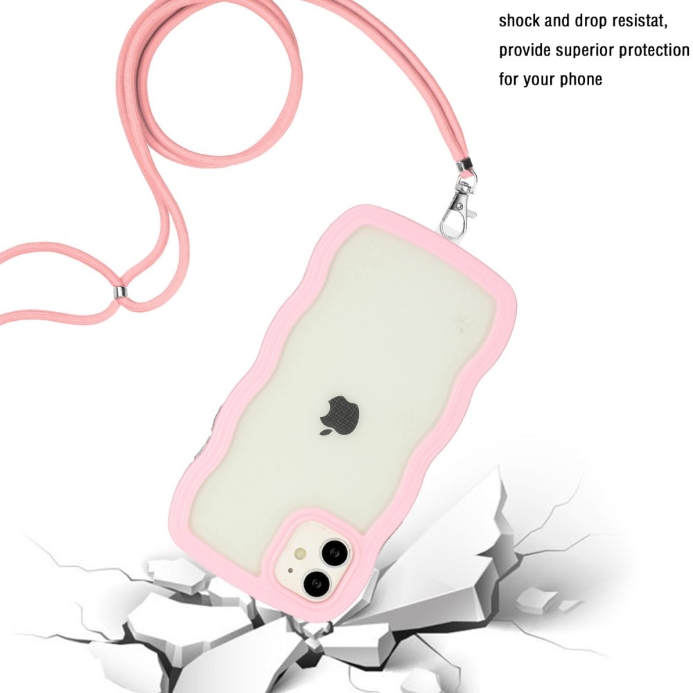 Wavy Edge Deksel Halskjede iPhone 11 lyserød