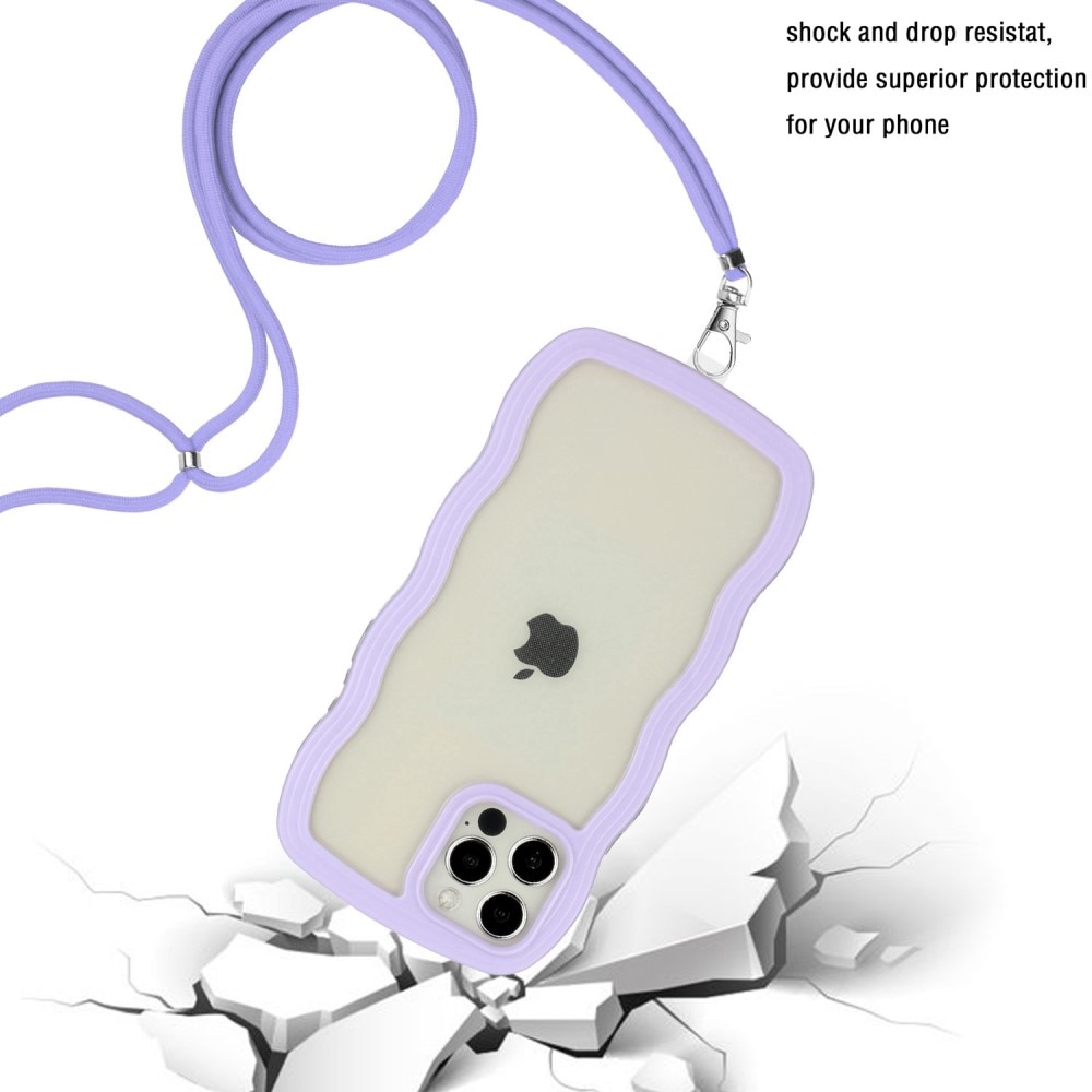 Wavy Edge Deksel Halskjede iPhone 12/12 Pro lilla