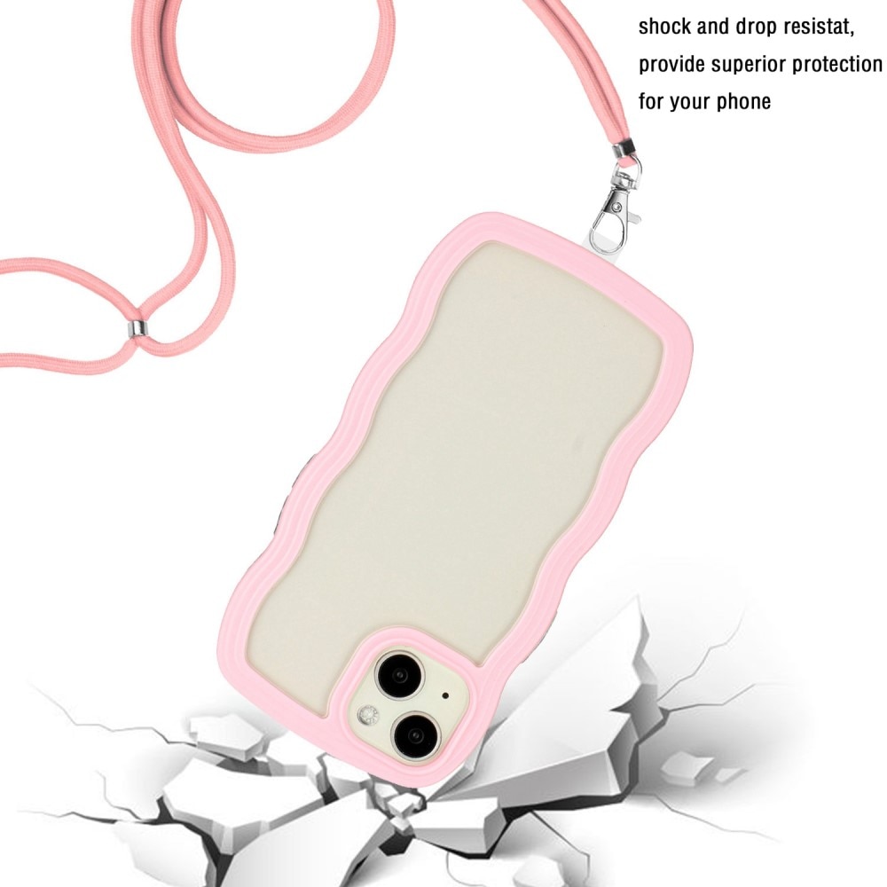 Wavy Edge Deksel Halskjede iPhone 13 rosa