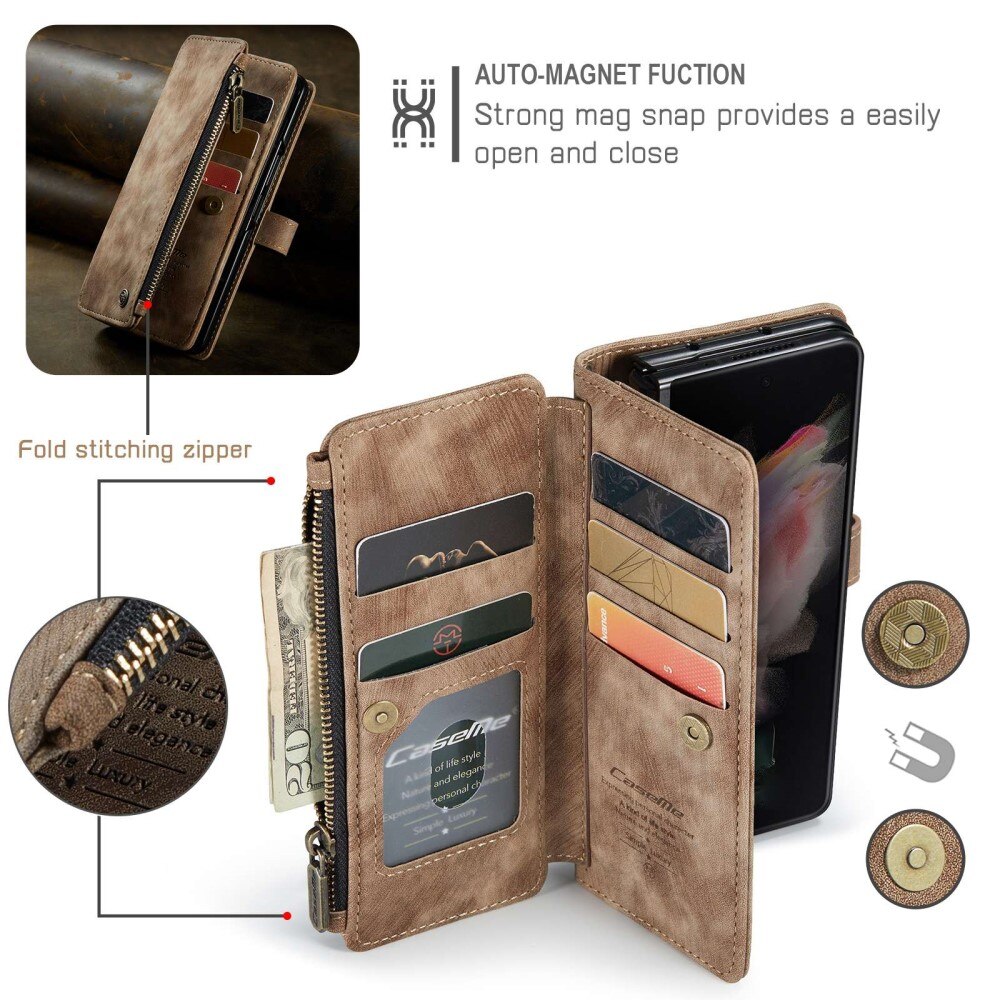 Zipper Wallet Samsung Galaxy Z Fold 4 brun