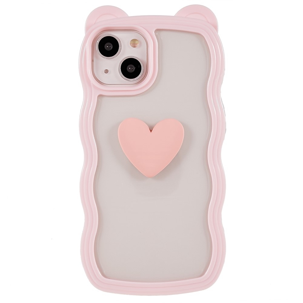 Wavy Edge Heart Deksel iPhone 13 rosa