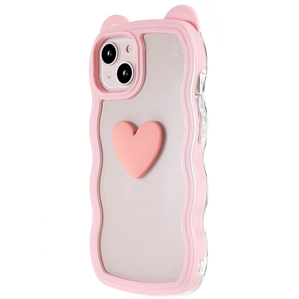 Wavy Edge Heart Deksel iPhone 13 rosa