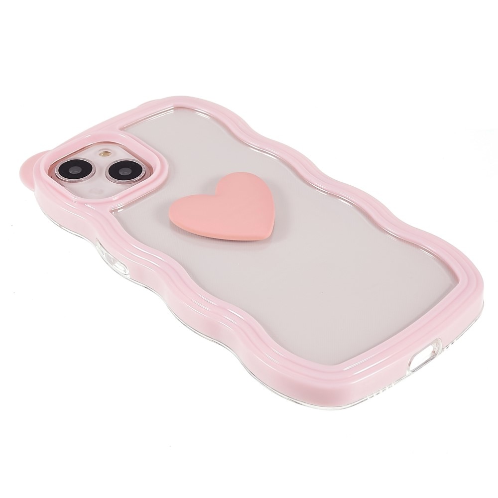 Wavy Edge Heart Deksel iPhone 13 rosa