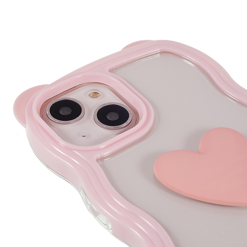 Wavy Edge Heart Deksel iPhone 13 rosa