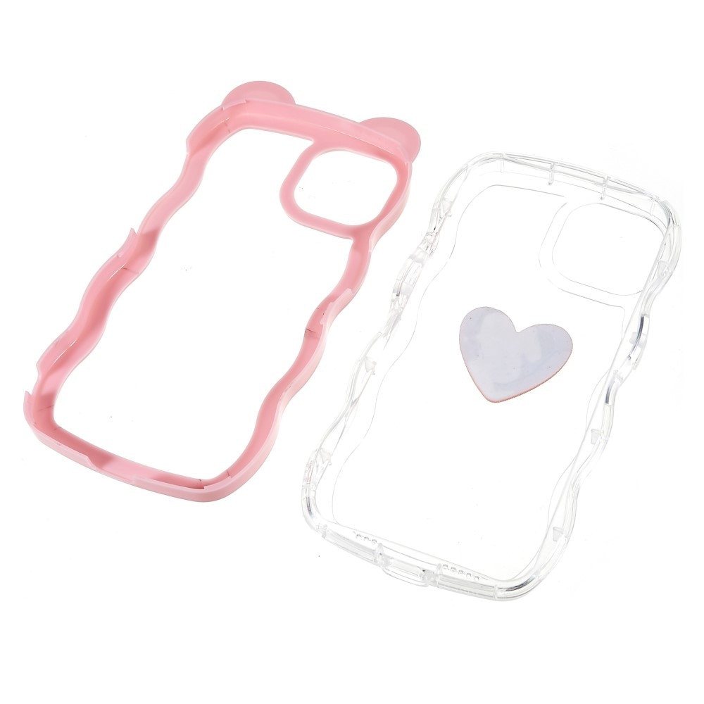 Wavy Edge Heart Deksel iPhone 13 rosa