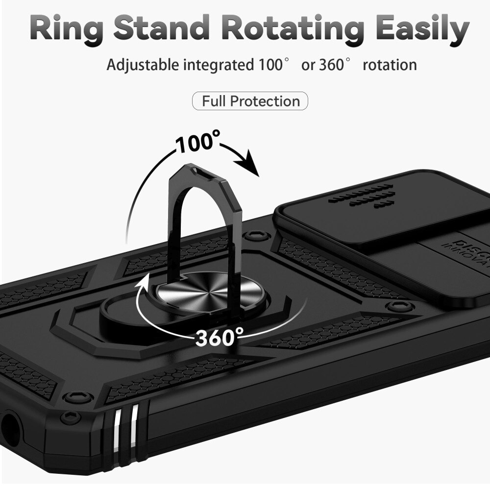 Hybriddeksel Ring + Kamerabeskyttelse Samsung Galaxy A13 Svart