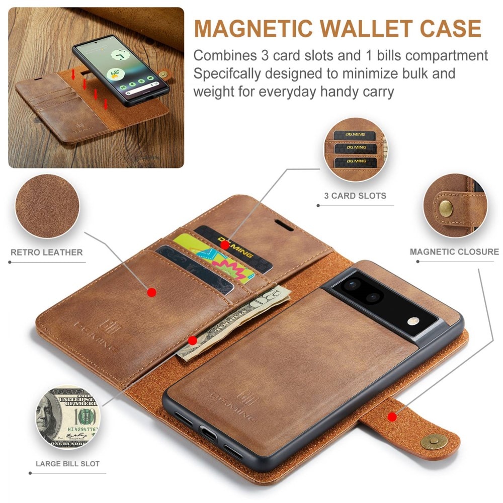 Magnet Wallet Google Pixel 6a Cognac