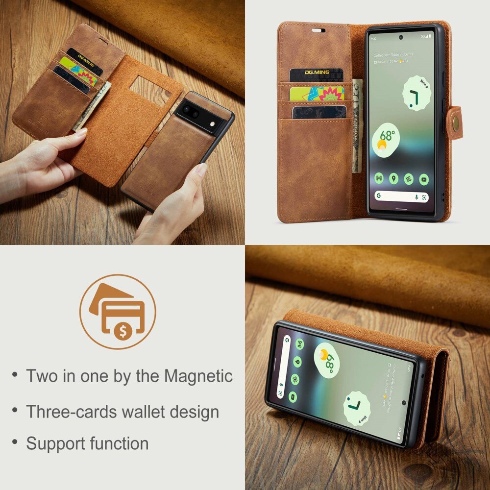 Magnet Wallet Google Pixel 6a Cognac