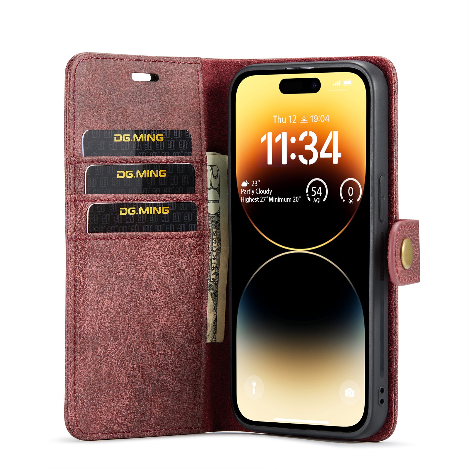 Magnet Wallet iPhone 14 Pro Max Red