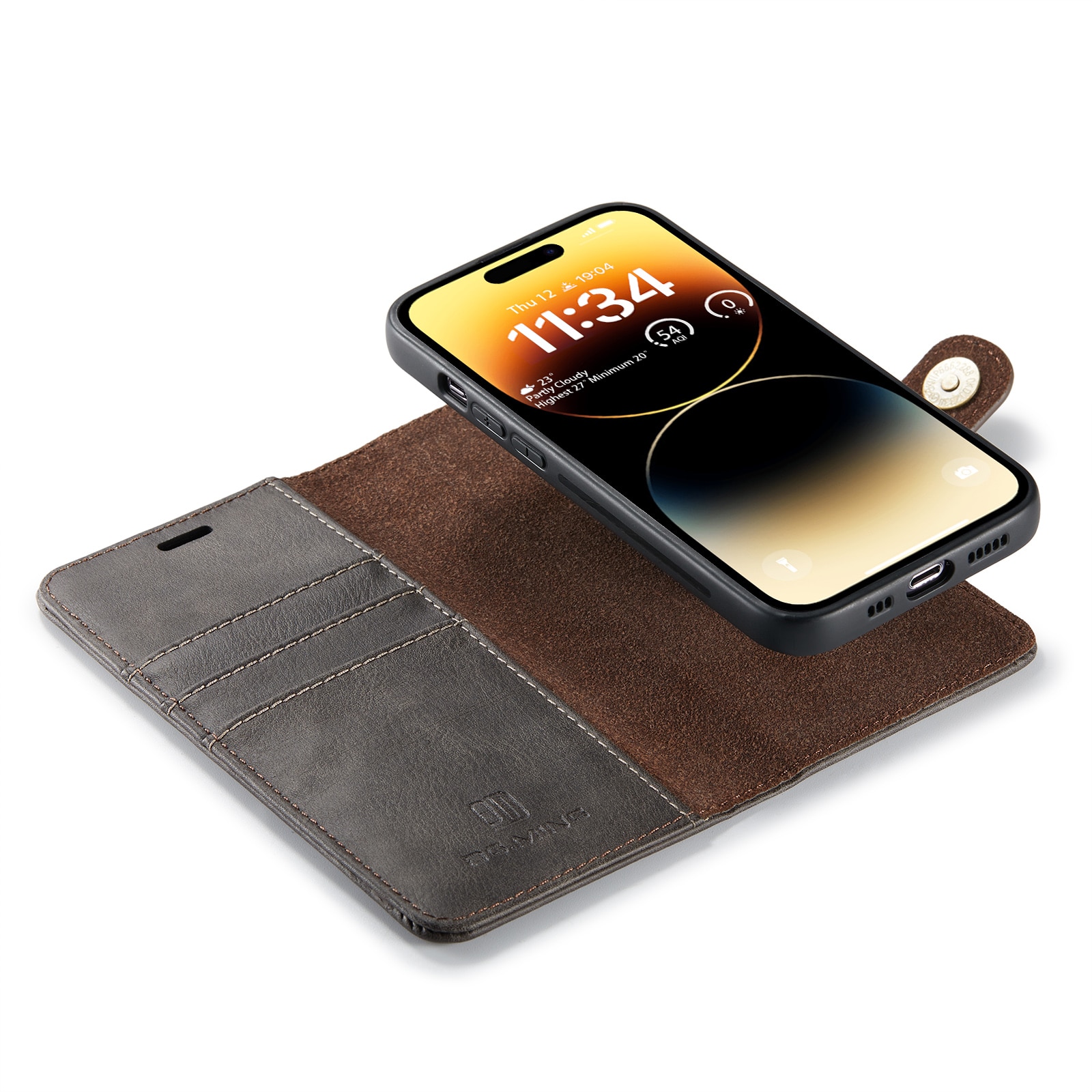 Magnet Wallet iPhone 15 Pro Brown