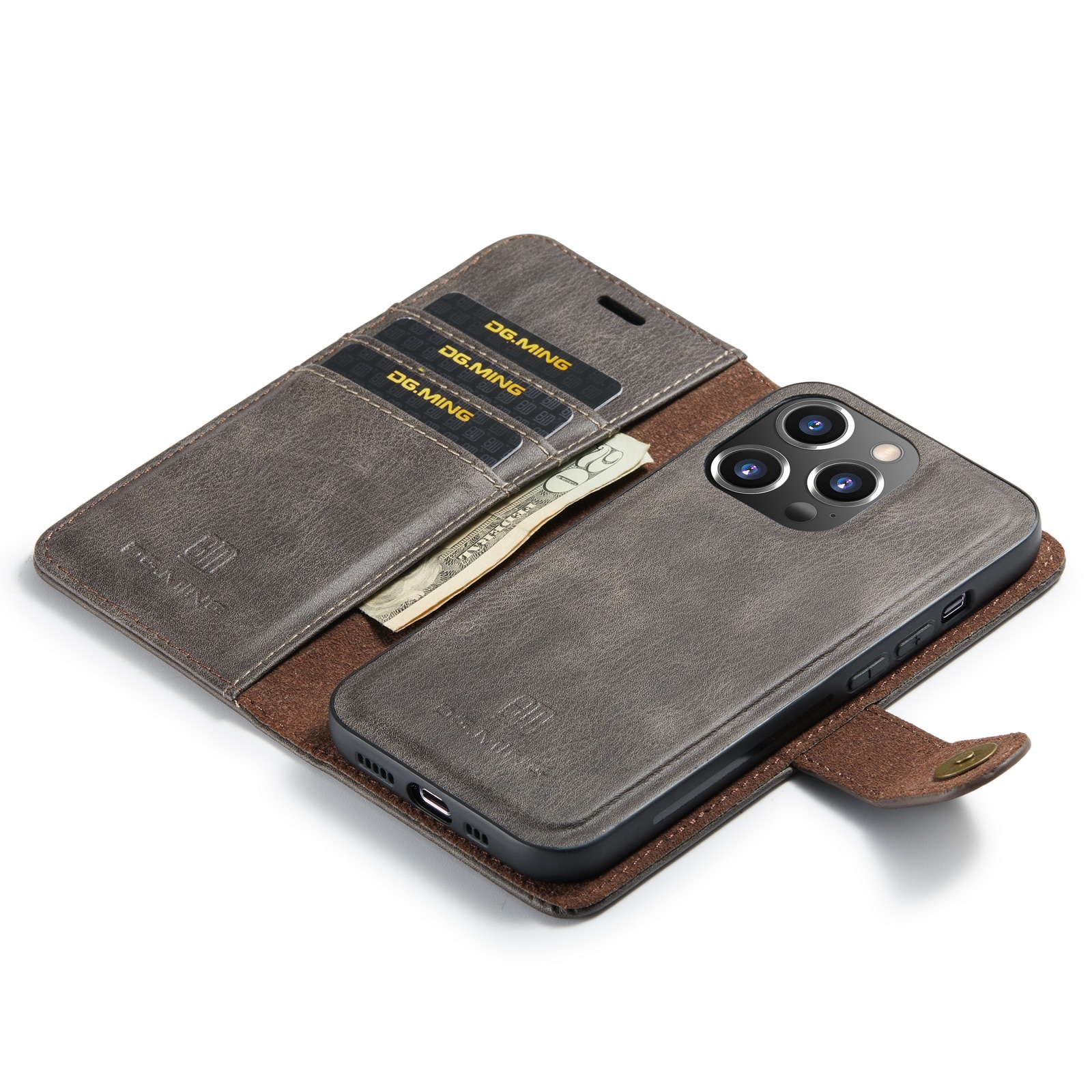 Magnet Wallet iPhone 15 Pro Brown