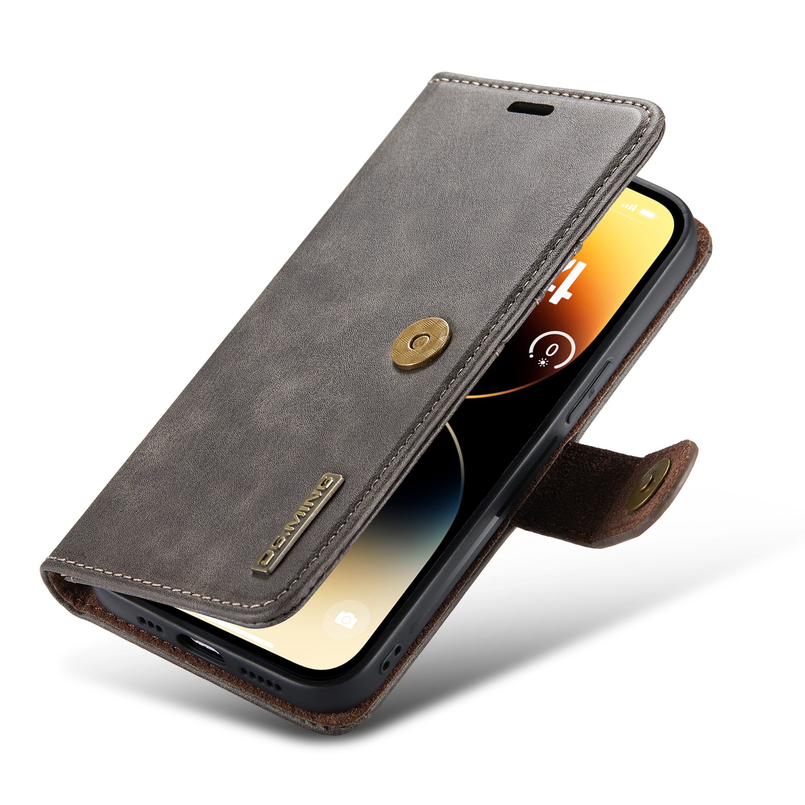 Magnet Wallet iPhone 14 Pro Brown