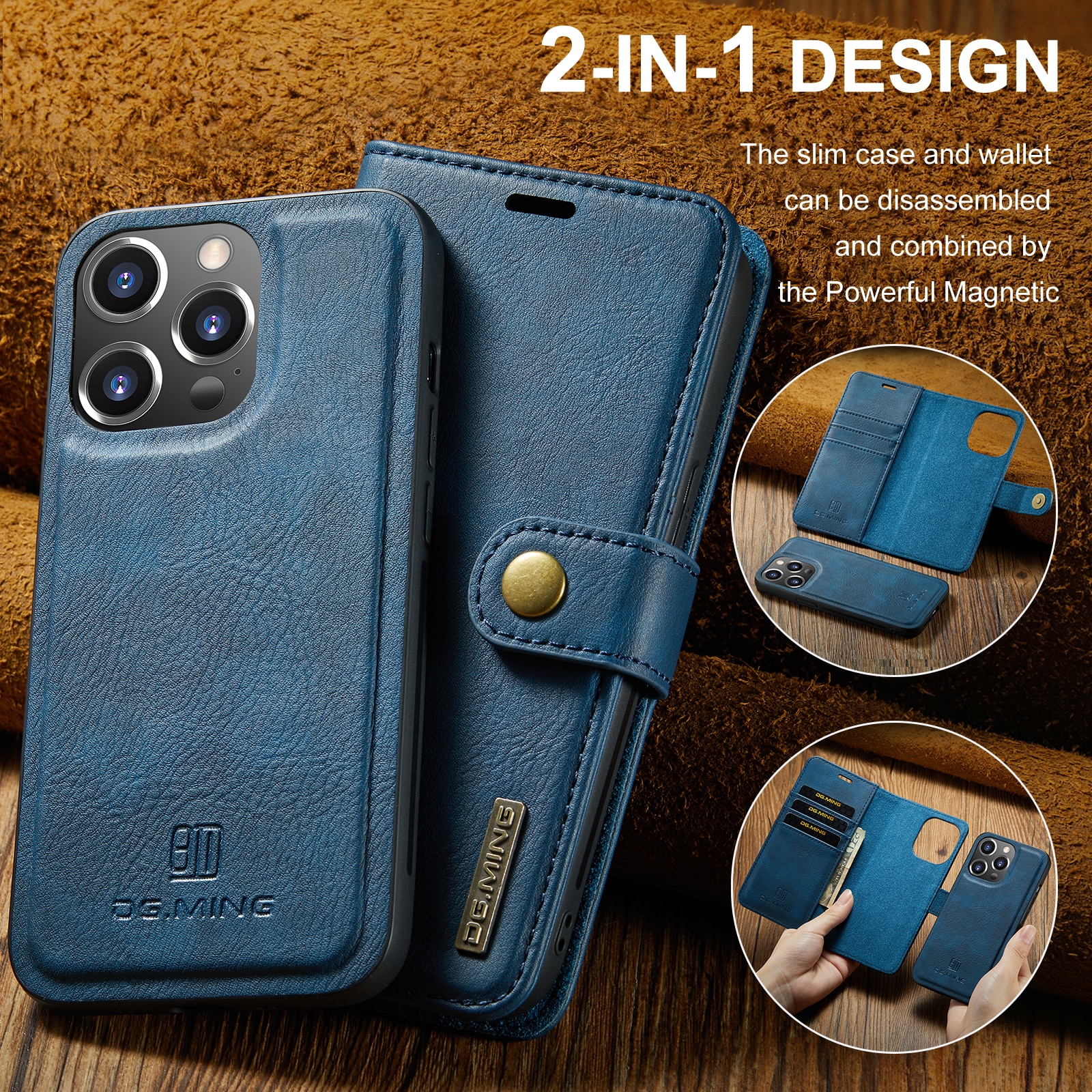 Magnet Wallet iPhone 15 Pro Blue