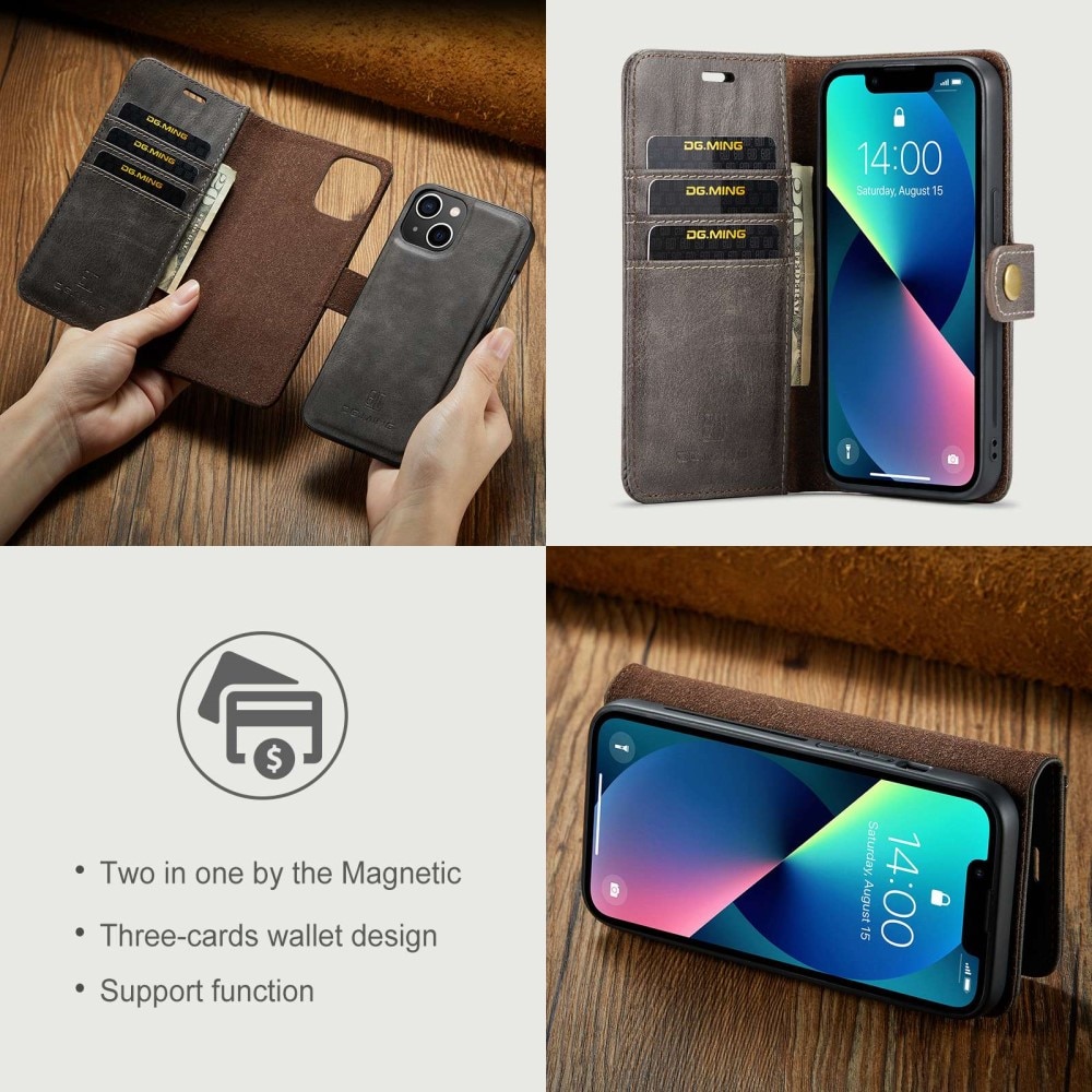 Magnet Wallet iPhone 14 Brown