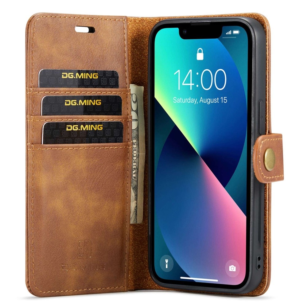 Magnet Wallet iPhone 14 Cognac